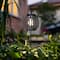 Glitzhome® 32.25" Black Metal Stripes Solar Powered Outdoor Lantern